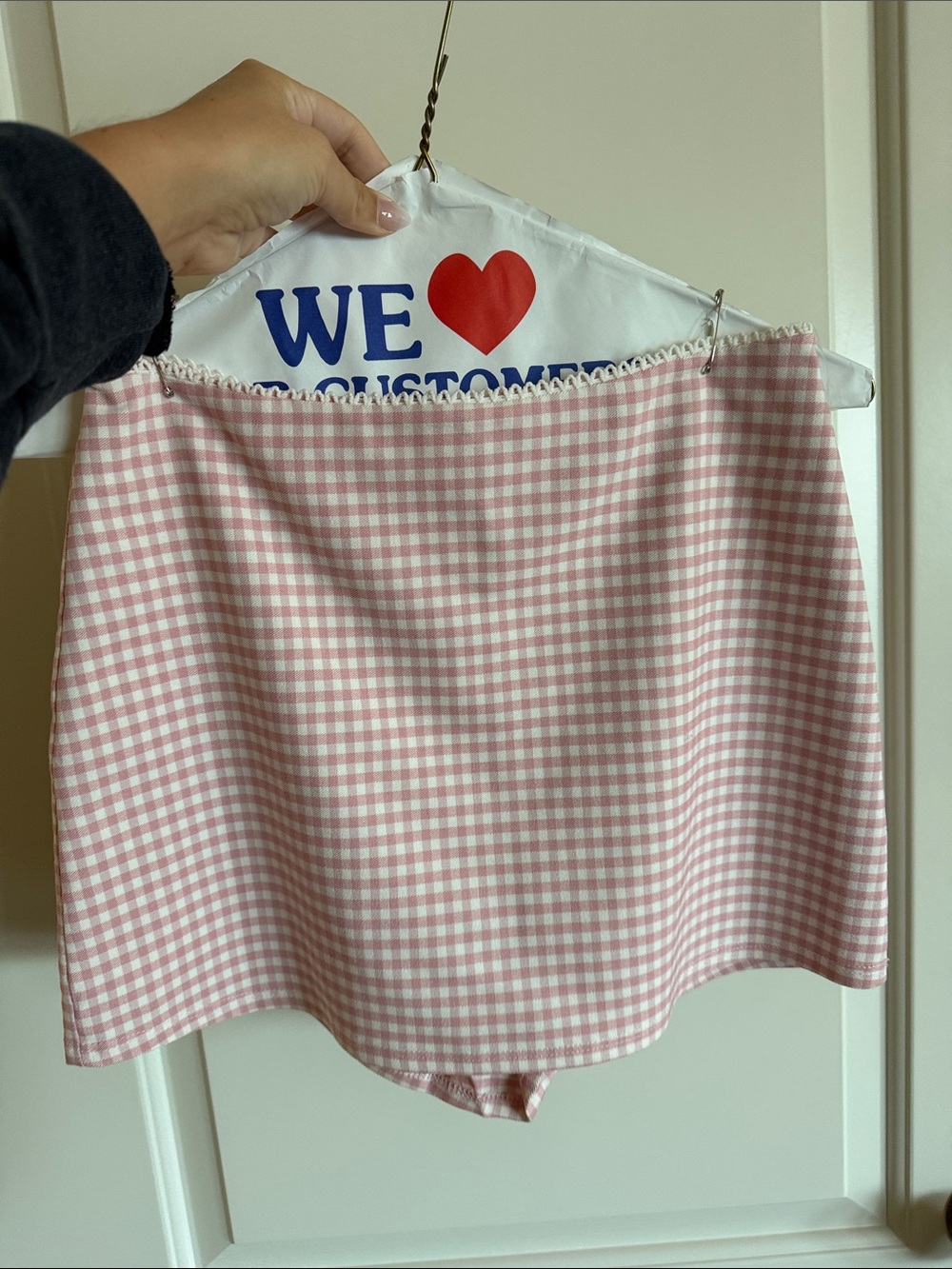 Pink Gingham Mini Skirt